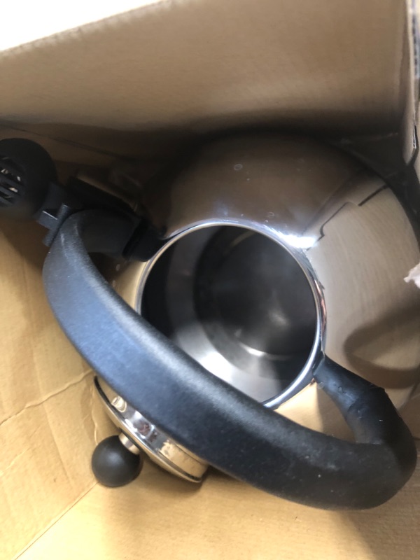Photo 2 of YSSOA Stainless Steel Whistling Tea Kettle, 3.17 Quart, Teapot for Stove top with Wide Mouth, Easy Pouring Spout and Ergonomic Handle, Silver