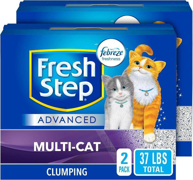 Photo 1 of Fresh Step Advanced Refreshing Gain Scented Clumping Clay Cat Litter, 18.5-lb box, 2 pack