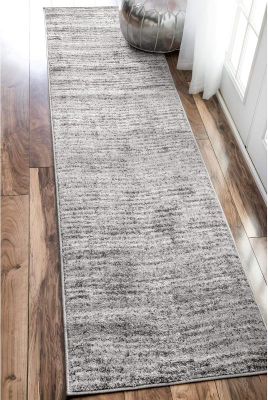 Photo 1 of ***USED - DIRTY - NO PACKAGING***
nuLOOM Sherill Abstract Transitional Runner Rug, 2' 5" x 9' 5", Grey