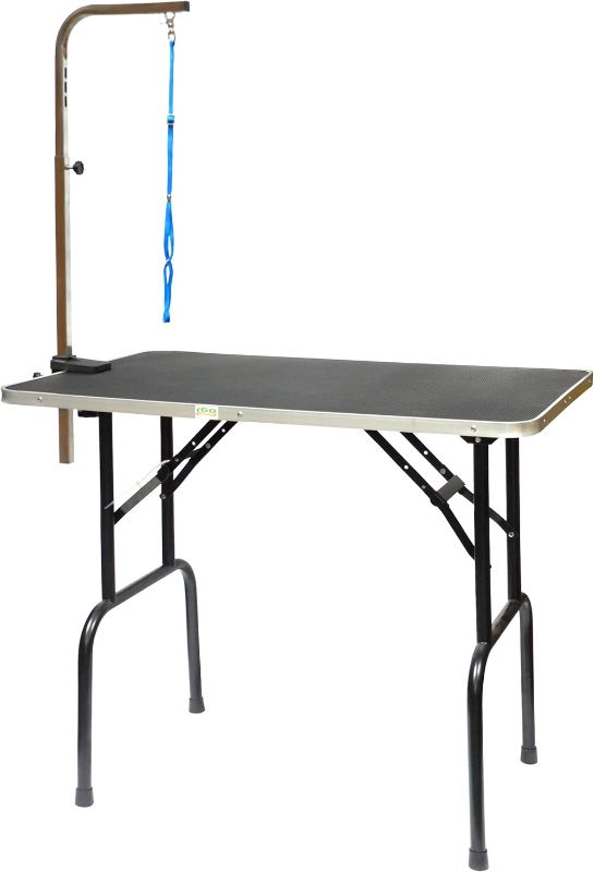 Photo 1 of ***USED - LIKELY MISSING PARTS - UNABLE TO VERIFY FUNCTIONALITY***
Go Pet Club 30-Inch Dog Grooming Table, Adjustable Arm Foldable Non-Slip Top, Rust-Proof, Waterproof, Warp-Free Trimming Table for Pets, Black, Size: 30"L x 18" W x 32" H