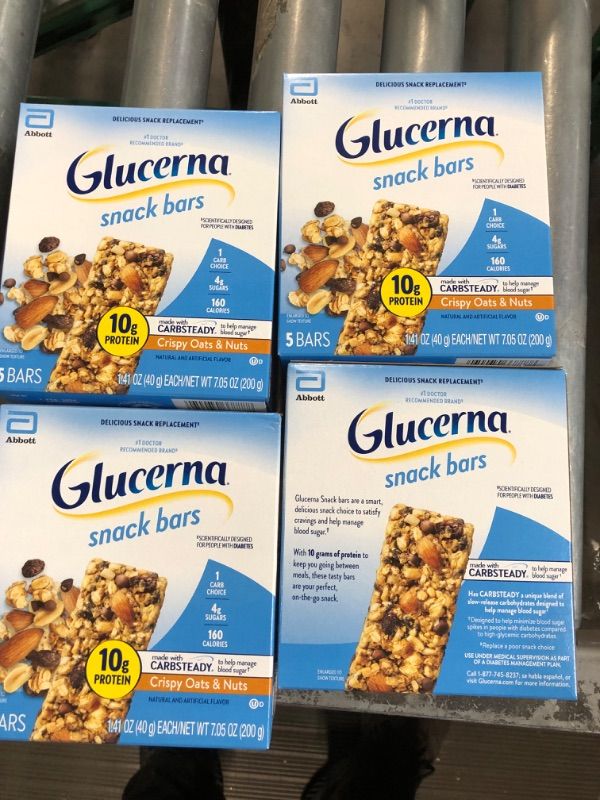 Photo 2 of **READ NOTES**
Glucerna Snack Bars, 5 Ct, Crispy Oats & Nuts | CVS 4 PACK
