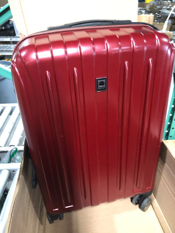 Photo 2 of **READ NOTES**
DELSEY Paris Titanium Hardside Expandable Luggage with Spinner Wheels, Black Cherry Red, Carry-On 21 Inch 