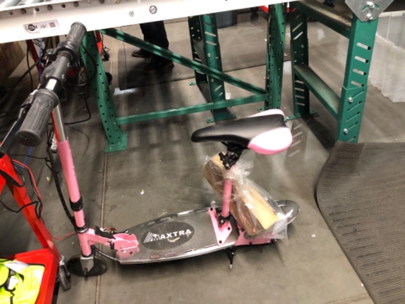 Photo 4 of MAXTRA E120 Electric Scooter with Seat for Kids Ages 6-12, 60 Mins Long Battery Life, Removable Seat 2 Riding Styles, 155LBS Max Load Pink