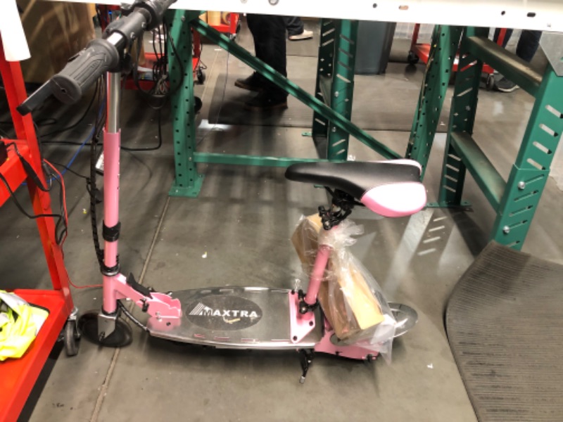 Photo 3 of MAXTRA E120 Electric Scooter with Seat for Kids Ages 6-12, 60 Mins Long Battery Life, Removable Seat 2 Riding Styles, 155LBS Max Load Pink