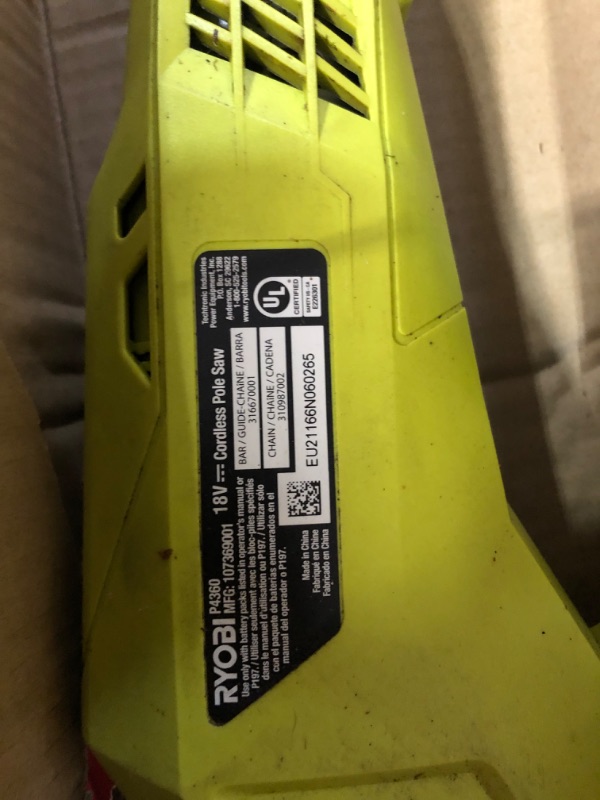 Photo 6 of (READ FULL POST) Ryobi ONE+ 8 in. 18-Volt Lithium-Ion Battery Pole Saw (Tool Only)