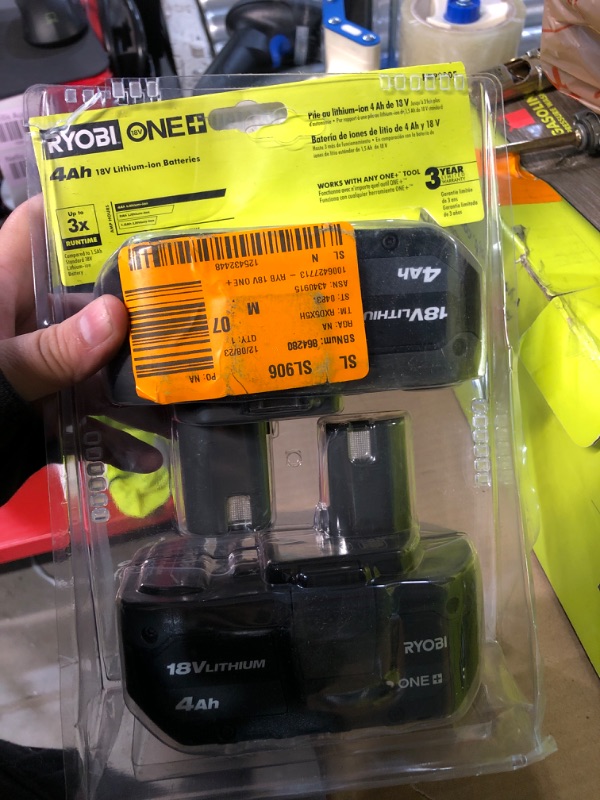 Photo 2 of (PARTS ONLY/ NO REFUNDS) Ryobi PBP2005 ONE+ (Plus) Battery 18-Volt Lithium-Ion 4.0 Ah Compatible with Over 225 18V ONE+ Tools (2-Pack)