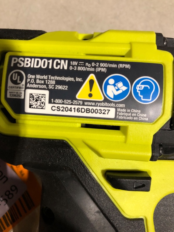 Photo 3 of * used * see images *
RYOBI - ONE+ HP 18V Brushless Cordless 4-Mode1/4 in. Impact Wrench (Tool Only) - P262