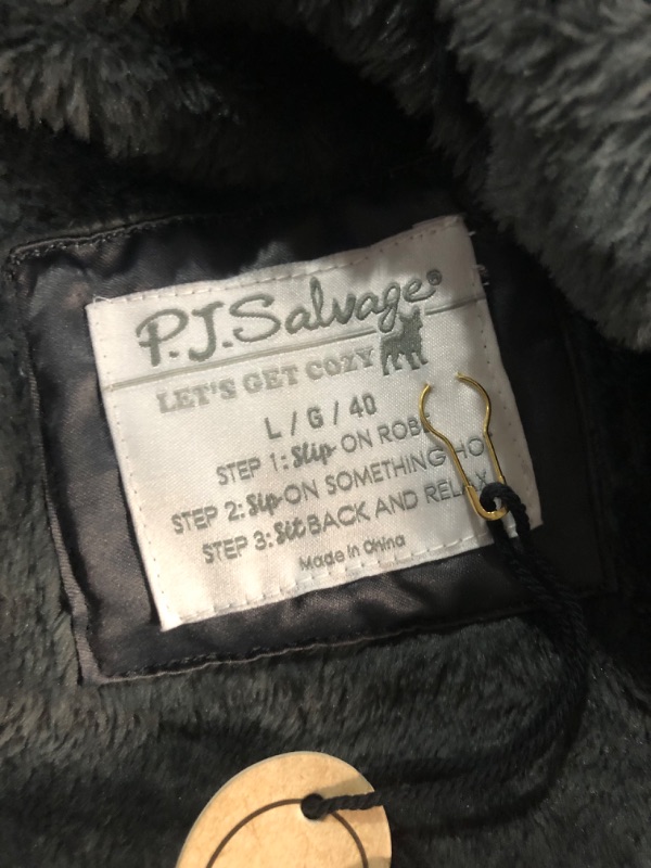 Photo 3 of ( MISSING Parts/ SEE NOTES) PJ Salvage womens Loungewear Luxe Plush Robe Large Charcoal