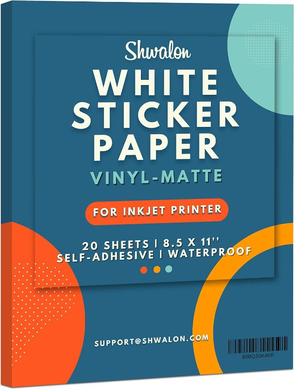 Photo 1 of 90% Clear Sticker Paper for Inkjet Printer (20 Sheets) - Transparent Glossy 8.5 x 11 - Printable Vinyl - Clear Sticker Paper - Clear Vinyl Sticker Paper - Clear Sticker Printer Paper Clear Inkjet