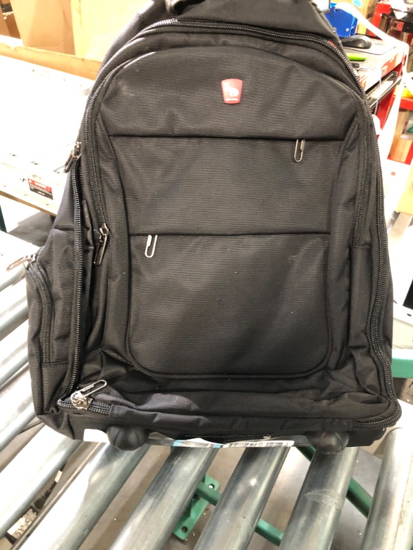 Photo 1 of OIWAS Rolling Backpack with Wheels for Men Travel 15.6 Inch Wheeled Loptop Backpack Carry on Luggage Bag Work College School Student Computer Bag Business Trolley Notebook Adults Women 30L Black