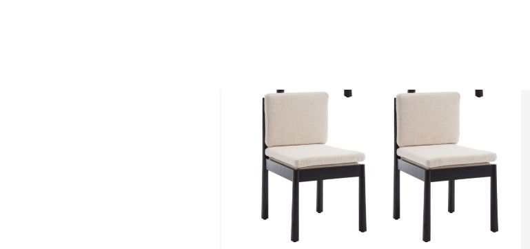 Photo 1 of ****PARTS ONLY****ROCITY Fabric Dining Chairs Set of 2 Beige Upholstered Dining Room Chairs Black Wooden Kitchen Chairs Rustic Side Chairs Beige Linen-black Wood 4PCS