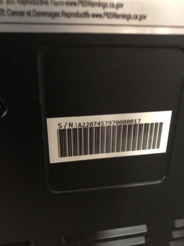 Photo 7 of [FOR PARTS, READ NOTES] NONREFUNDABLE
Frigidaire EFIC245-SS EFIC245 3-in-1 Countertop Crunchy Chewable Nugget Style Dual Ice Crusher and Cube Maker, Makes 33 Pounds in 24 Hours, 2 Sizes, with Water Dispenser and Line-in, Stainless Steel