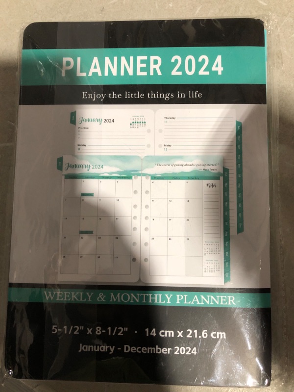 Photo 2 of 2024 Planner Refills - Planner Refills 2024, Jan 2024 - Dec 2024, 5.5 x 8.5 inch, 7 Holes, 2024 Weekly and Monthly Refills