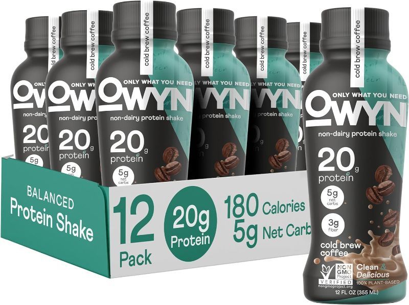 Photo 1 of (Bundle of 2 - 24 Total - Expires Feb 04 2025)
OWYN 100% Vegan Plant-Based Protein Shake, Cold Brew Coffee