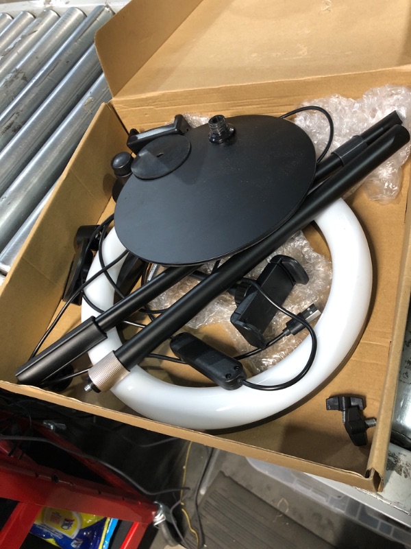 Photo 2 of Overhead Phone Camera Mount with Ring Light for Video Recording, Cooking Filming. Content Creator Kit with 10.5" RGB Ringlight, Desk Stand 