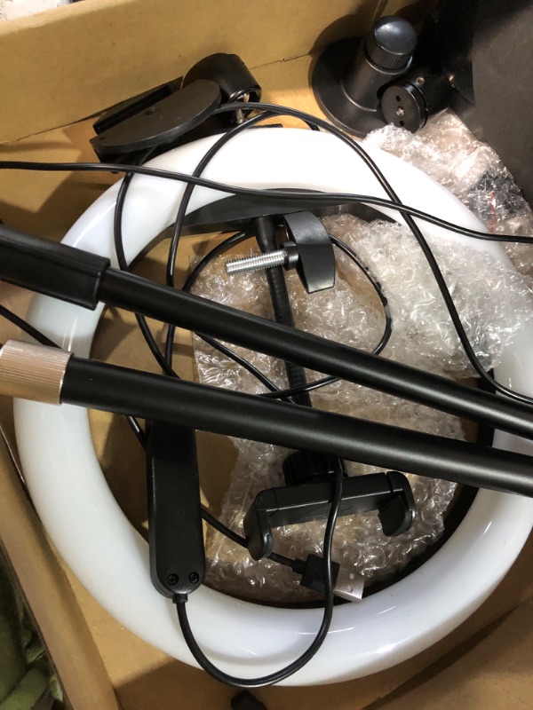 Photo 1 of Overhead Phone Camera Mount with Ring Light for Video Recording, Cooking Filming. Content Creator Kit with 10.5" RGB Ringlight, Desk Stand 