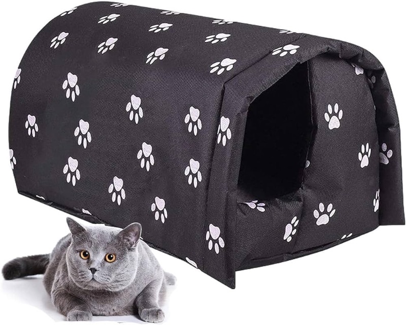 Photo 1 of **SLICE IN FABRIC ON BACK** Cat House for Outdoor Cats in Winter, Feral Cat Shelter, 