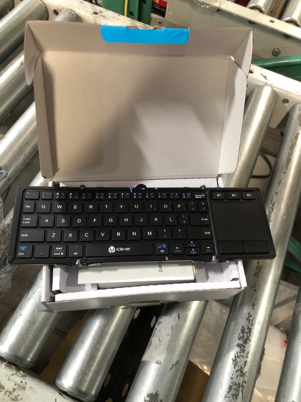 Photo 3 of Bluetooth Keyboard, iClever Folding Keyboard with Sensitive Touchpad (Sync Up to 3 Devices)