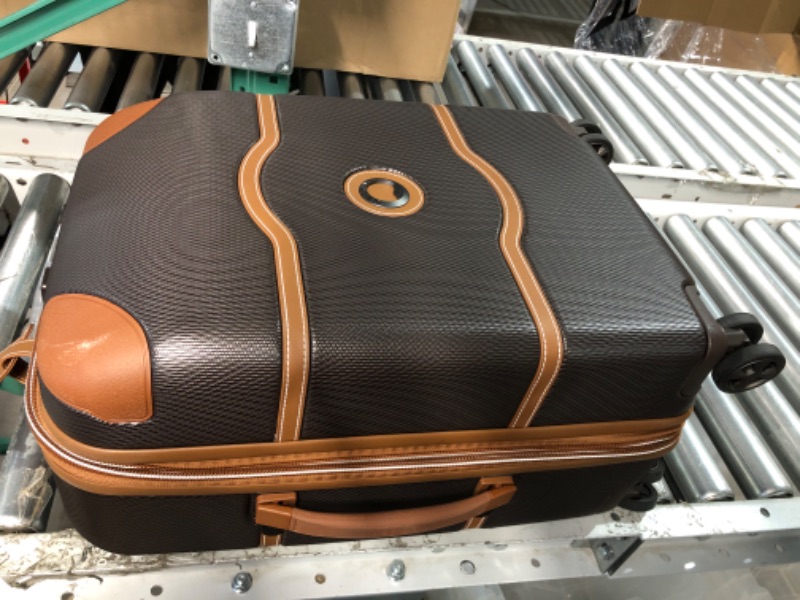 Photo 3 of **minor scratches** DELSEY Paris Chatelet Hardside Luggage with Spinner Wheels, Chocolate Brown, Carry-on 21 Inch, No Brake Carry-on 21 Inch