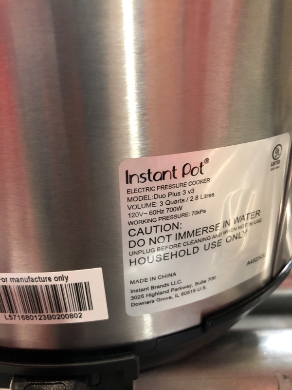 Photo 4 of **uSED** Instant Pot Duo Plus Mini 9-in-1 Electric Pressure Cooker, 3 Quart, 13 One-Touch Programs & Pot Sealing Rings 2 Pack : Mini 3 Quart Red/Blue