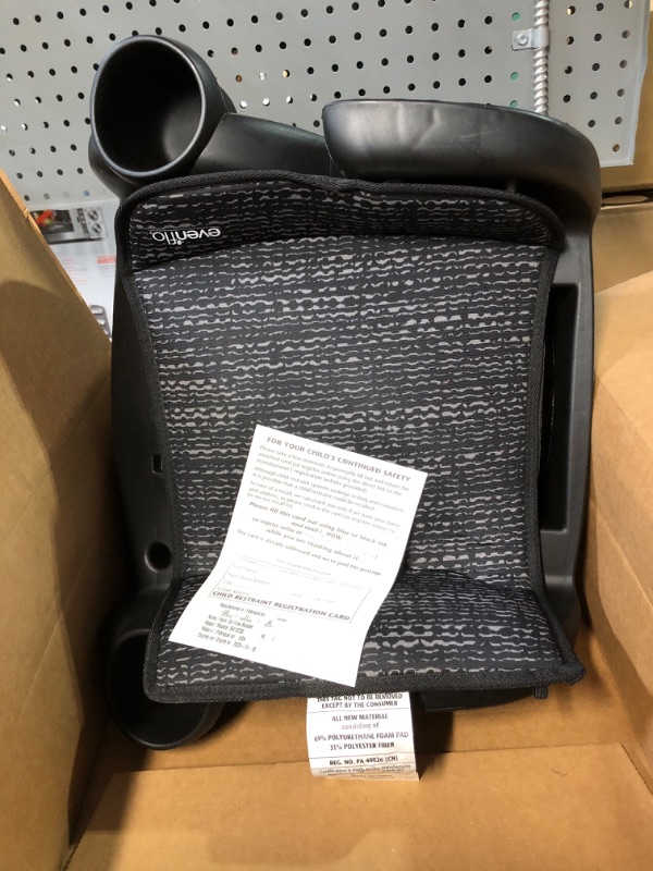 Photo 3 of Evenflo GoTime No Back Booster Car Seat (Static Black) No Back Static Black