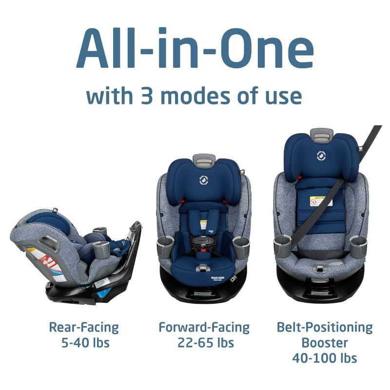 Photo 5 of (READ FULL POST) Maxi-Cosi Emme 360 Rotating All-in-One Convertible Car Seat, Navy Wonder