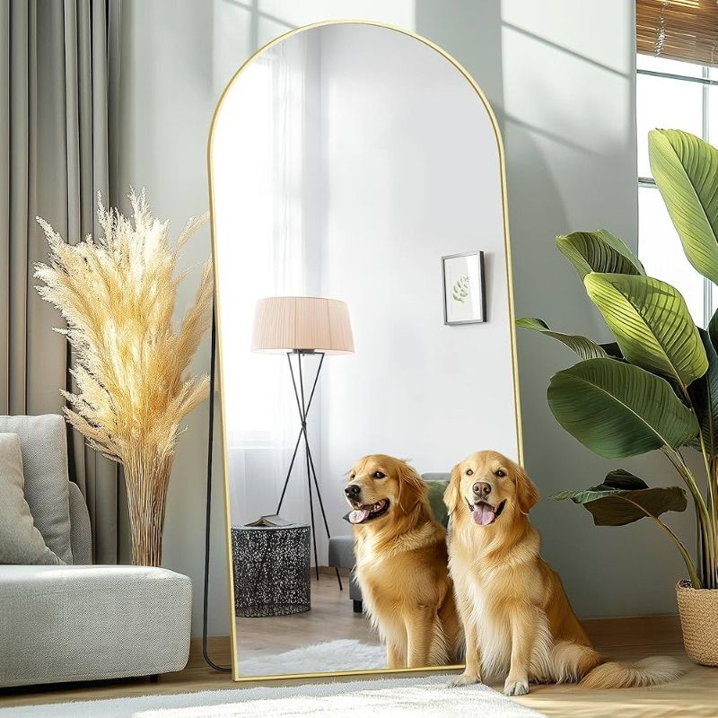 Photo 1 of ***STOCK PHOTO FOR REFERENCE*** Full Length Mirror, Gold Standing Mirror, 75"x35" Full Body Mirror with Standing, Free Standing, Leaning Against Wall or Wall-Mounted, Large Floor Mirror for Bedroom Living Room Dressing Room