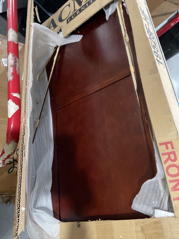 Photo 1 of (Damaged )(incomplete)(parts only)Furniture of America Arabella Traditional Wood Queen Bed Frame with Headboard and Footboard, Elegant Sleigh Design