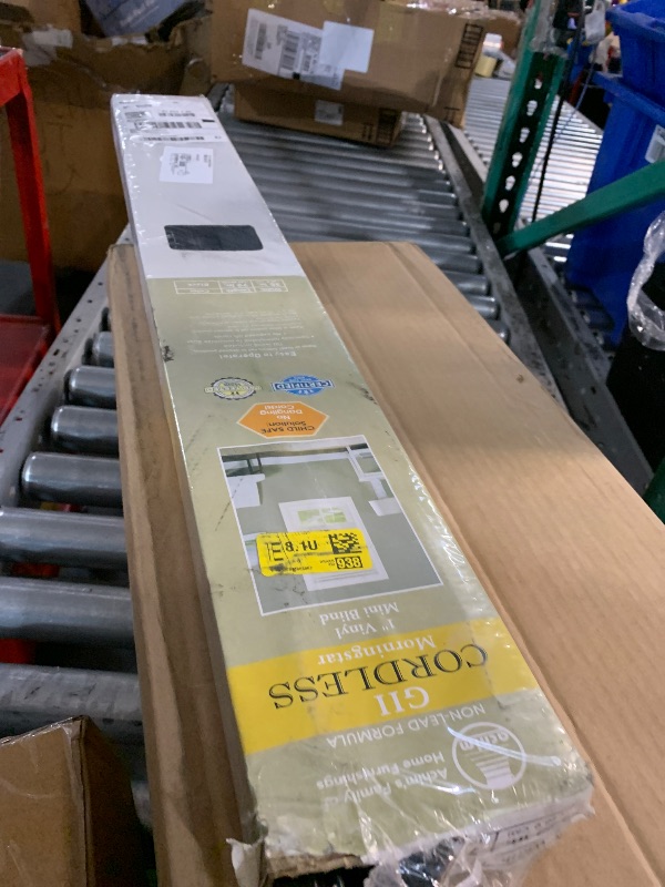 Photo 1 of (Used) Cordless Light Filtering Mini Blind - 35 Inch Width, 72 Inch Length, 1" Slat Size - Black - Cordless GII Morningstar Horizontal Windows