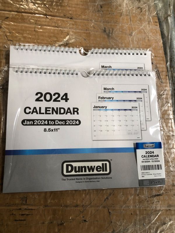 Photo 2 of Dunwell Small Wall Calendar 2024 - (Blue Shades) 8.5 x 11 Small Hanging, (2PK BUNDLE)