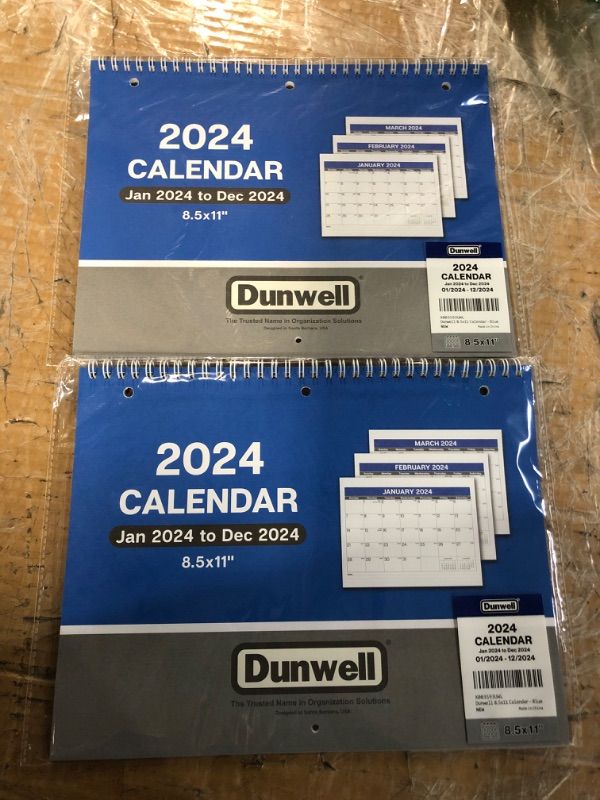 Photo 2 of *NON REFUNDABLE BUNDLE*
Dunwell 2024 Calendar for 3-Ring Binder, Wall or Desk, 8.5x11 Spiral Bound 3-Hole Punched Office Calendar 2024, Wall Calendar 2024 for Home or Office (2 pack bundle)