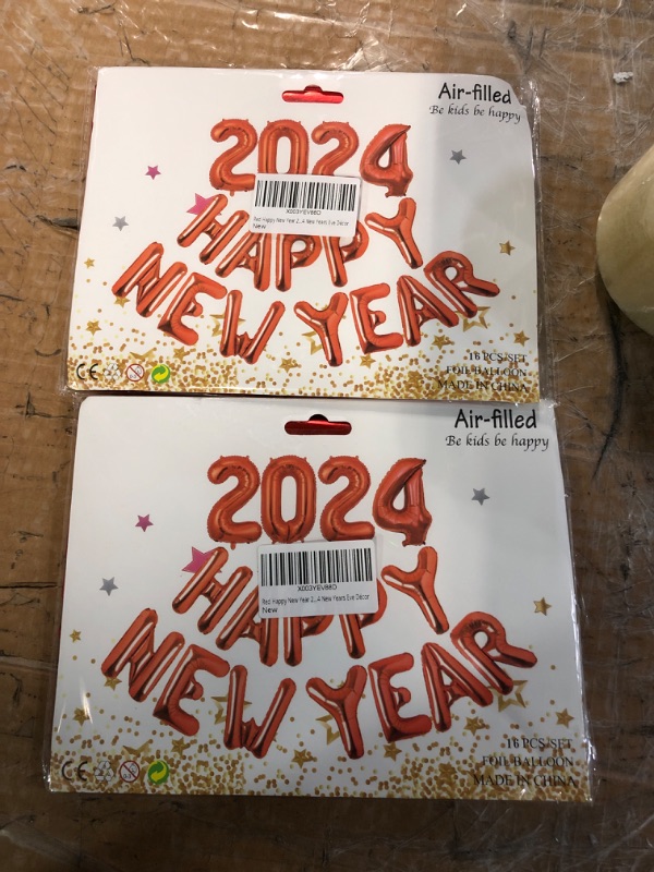 Photo 2 of *NON REFUNDABLE BUNDLE*
Red Happy New Year 2024 Balloons, 16 Inch 2024 Foil Number Balloons, 2024 New Years Decorations for New Years Eve Party Supplies 2024 New Years Eve Décor (2 pack bundle)