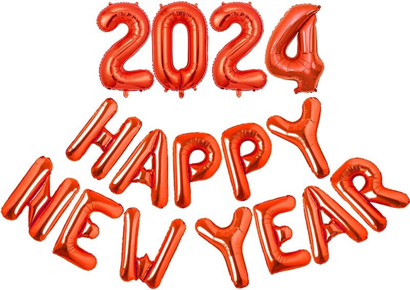 Photo 1 of *NON REFUNDABLE BUNDLE*
Red Happy New Year 2024 Balloons, 16 Inch 2024 Foil Number Balloons, 2024 New Years Decorations for New Years Eve Party Supplies 2024 New Years Eve Décor (2 pack bundle)