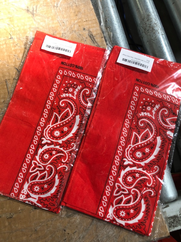 Photo 2 of *non refundable bundle*
100% Cotton Bandana for Men & Women 22" x 22" Paisely Pattern Orange (2 pack bundle)