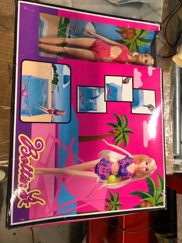 Photo 1 of Beach Doll Glam Pool Playset with Slide, Toys for Pool, Bath or Lake, Bath Toys for Girls, Water Toys Gifts for 3 to 7 Year Olds