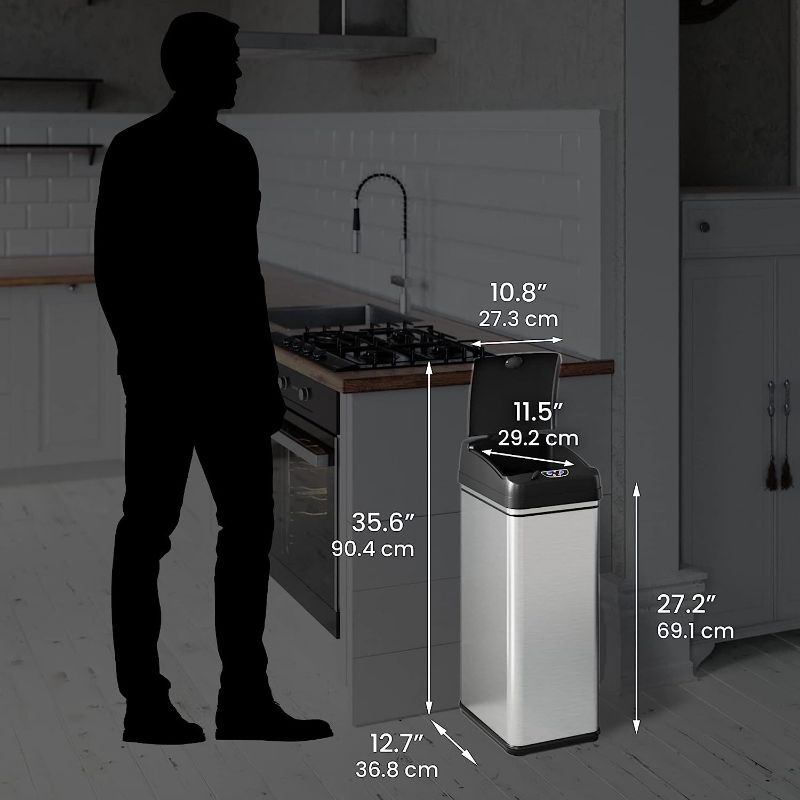 Photo 4 of (READ FULL POST) iTouchless 13 Gallon Automatic Trash Can with Odor-Absorbing Filter and Lid Lock