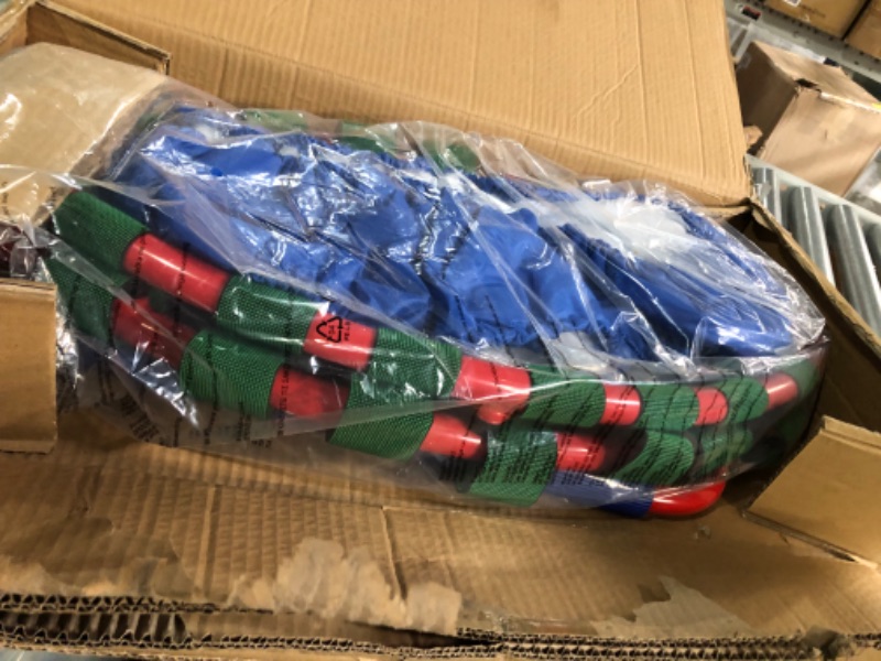 Photo 1 of Kids Trampoline Portable & Foldable 36 Inch Round Jumping Mat for Toddler Durable Steel Metal Construction Frame with Padded Frame Cover and Handle Bar Red - Blue (36 inch)