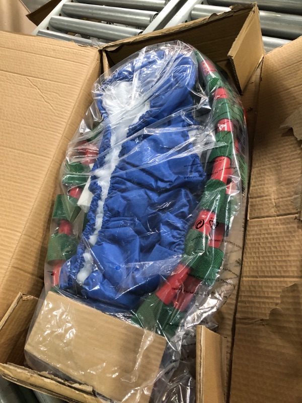 Photo 1 of Kids Trampoline Portable & Foldable 36 Inch Round Jumping Mat for Toddler Durable Steel Metal Construction Frame with Padded Frame Cover and Handle Bar Red - Blue (36 inch)