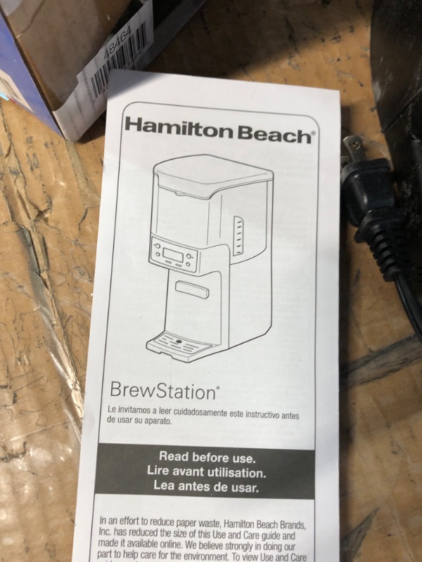 Photo 6 of *FOR PARTS ONLY* NON FUNCTIONAL
Hamilton Beach Summit Brewstation Coffee Maker- 48464