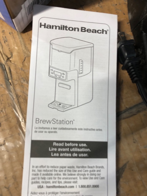 Photo 3 of *FOR PARTS ONLY* NON FUNCTIONAL
Hamilton Beach Summit Brewstation Coffee Maker- 48464