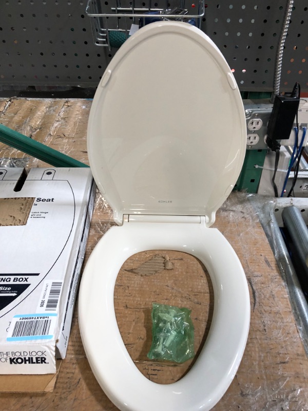 Photo 2 of *READ NOTES*
ohler 4636-RL-96 Cachet READYLATCH Quiet Close Elongated Toilet SEAT, Biscuit Ready Latch Elongated Biscuit