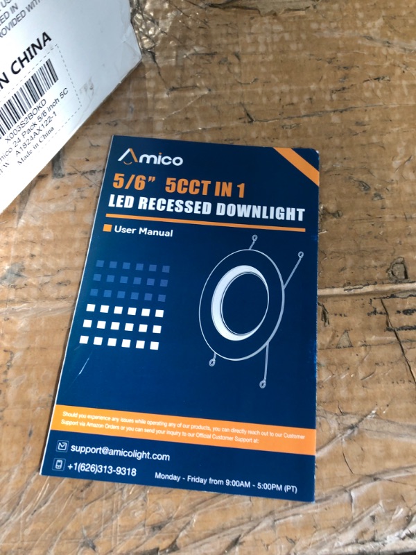 Photo 2 of Amico 24 Pack 5/6 inch 5CCT LED Recessed Lighting, Dimmable, 12.5W=100W, 950LM, 2700K/3000K/4000K/5000K/6000K Selectable, Retrofit Can Lights with Baffle Trim, IC & Damp Rated - ETL & FCC Certified
