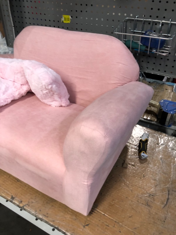 Photo 4 of *READ NOTES* USED
Keet Plush Childrens Sofa with Accent Pillows, Pink