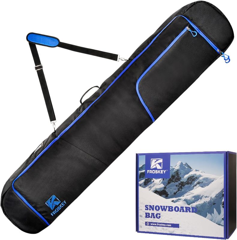 Photo 1 of 12mm Padded Snowboard Bag for Air Travel, Fits 158cm Snowboard/Skis, Waterproof Snowboard Travel Bags for Flying
