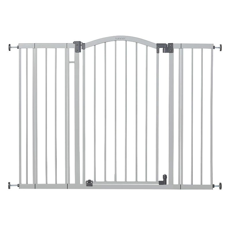 Photo 1 of *FOR PARTS ONLY* NON FUNCTIONAL
Summer Infant Extra Tall & Wide Safety Pet and Baby Gate, 29.5"-53" Wide, 38" Tall, Pressure or Hardware Mounted, Install on Wall or Banister in Doorway or Stairway, Auto Close Walk-Thru Door - Gray
