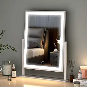 Photo 1 of ***NOT FUNCTIONAL - DOESN'T POWER ON - HARDWARE MISSING***
Lighted Makeup Mirror Hollywood Mirror Vanity Makeup Mirror with Light Smart Touch Control 3Colors (16in, White)