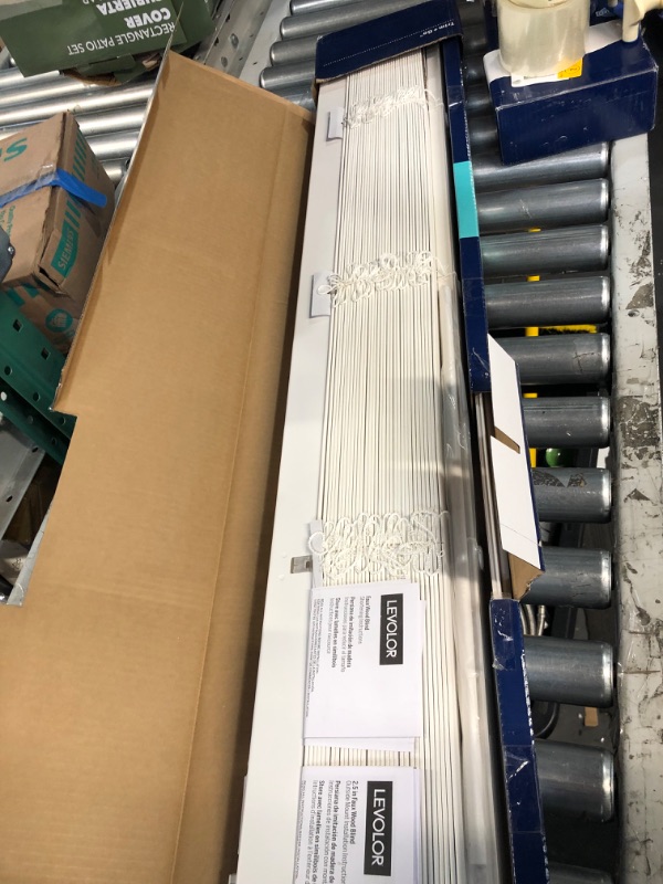 Photo 4 of (OPENED FOR INSPECTION, STOCK PHOTO)
LEVOLOR Trim+Go 2.5-in Slat Width 59-in x 72-in Cordless White Faux Wood Room Darkening Horizontal Blinds
