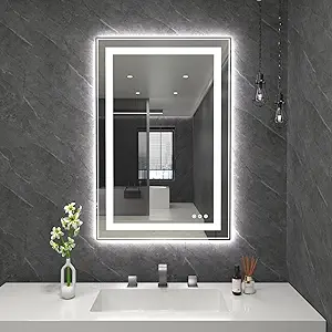 Photo 1 of (PARTS ONLY, GLASS IS SHATTERED) NON REFUNDABLE
allen + roth 24-in x 30-in Dimmable LED Lighted Clean Fog Free Frameless Bathroom Vanity Mirror
