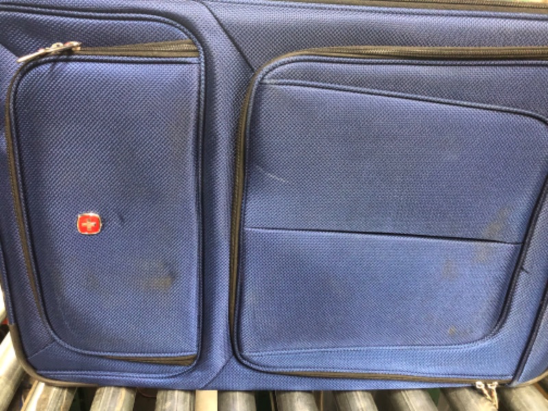 Photo 3 of ***HEAVILY USED AND DIRTY - ZIPPER BROKEN - SEE PICTURES***
SwissGear Sion Softside Expandable Roller Luggage, Blue, Checked-Large 29-Inch