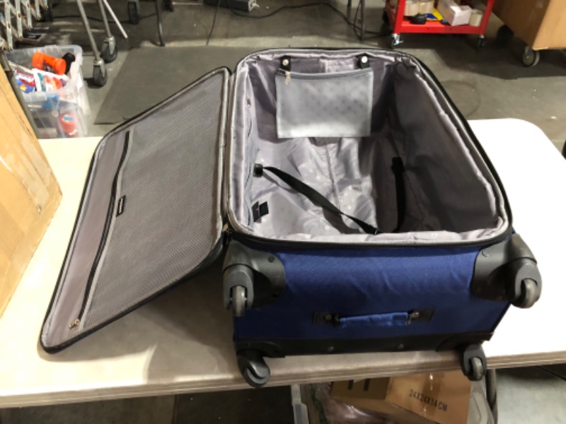 Photo 4 of ***HEAVILY USED AND DIRTY - ZIPPER BROKEN - SEE PICTURES***
SwissGear Sion Softside Expandable Roller Luggage, Blue, Checked-Large 29-Inch